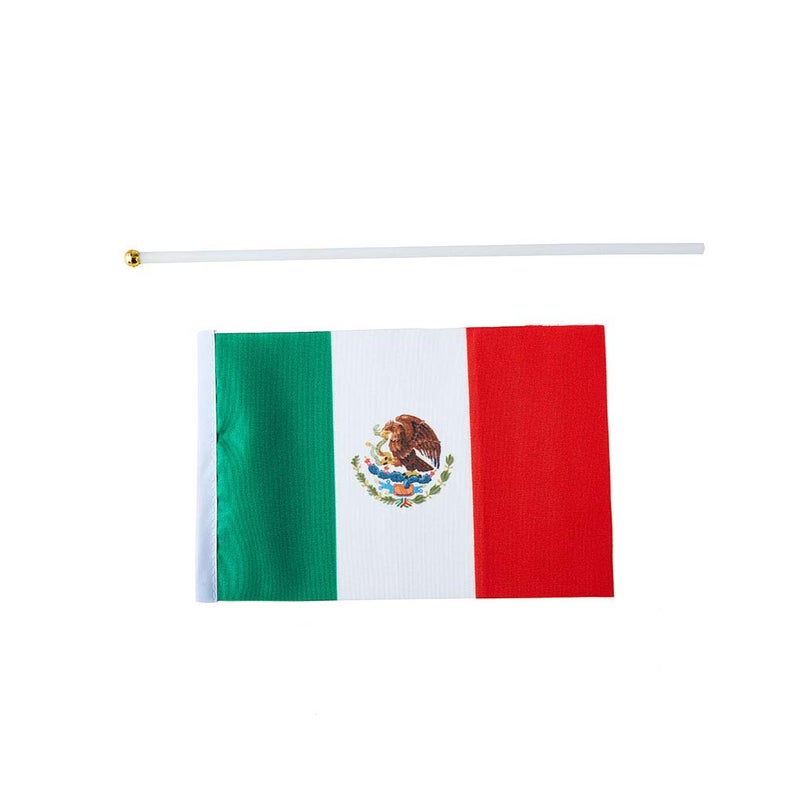 mflagperft Mexico Flag Mexican Flag, Small Mini Handheld Mexico Flags on Stick, Ideal for Party Parades Sports Events Patriotic Festival Decorations - Image 4